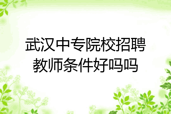 武汉中专院校招聘教师条件好吗吗