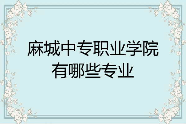 麻城中专职业学院有哪些专业
