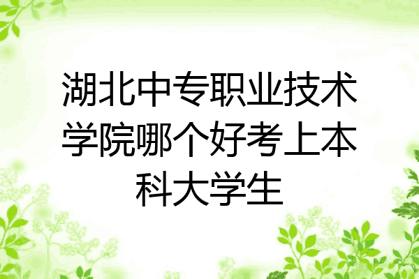 湖北中专职业技术学院哪个好考上本科大学生