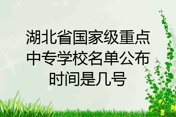 湖北省国家级重点中专学校名单公布时间是几号