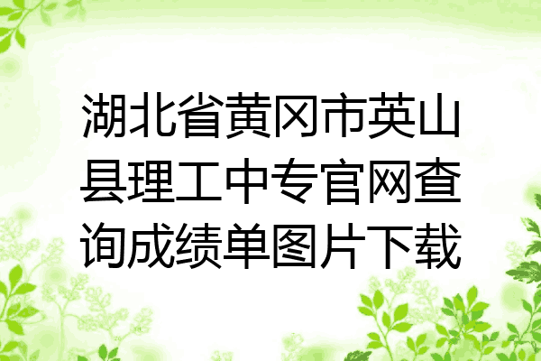 湖北省黄冈市英山县理工中专官网查询成绩单图片下载