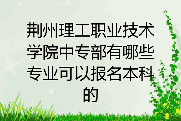 荆州理工职业技术学院中专部有哪些专业可以报名本科的