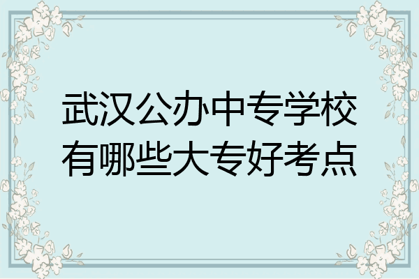 武汉公办中专学校有哪些大专好考点