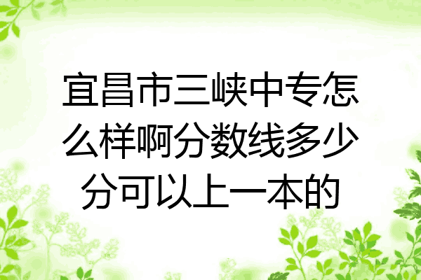 宜昌市三峡中专怎么样啊分数线多少分可以上一本的
