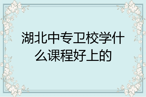 湖北中专卫校学什么课程好上的