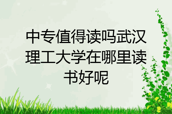 中专值得读吗武汉理工大学在哪里读书好呢