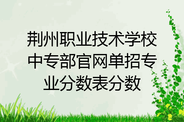 荆州职业技术学校中专部官网单招专业分数表分数