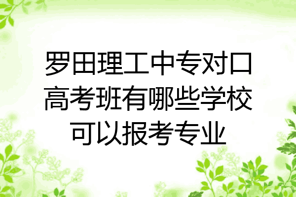 罗田理工中专对口高考班有哪些学校可以报考专业