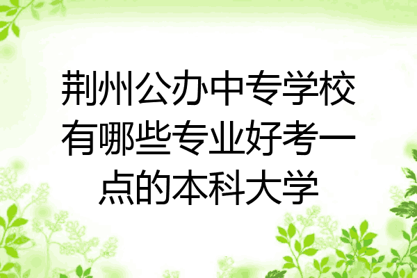 荆州公办中专学校有哪些专业好考一点的本科大学