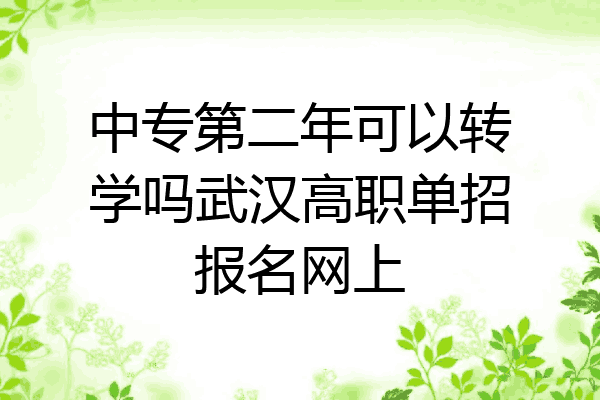 中专第二年可以转学吗武汉高职单招报名网上