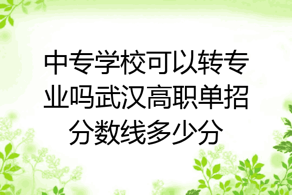 中专学校可以转专业吗武汉高职单招分数线多少分