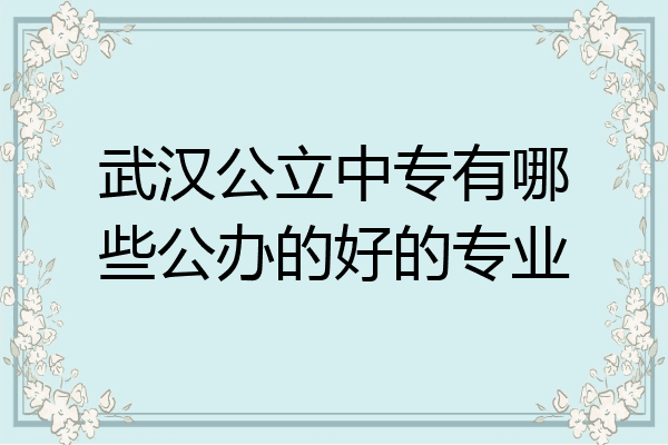武汉公立中专有哪些公办的好的专业