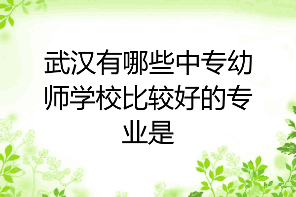 武汉有哪些中专幼师学校比较好的专业是