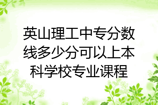 英山理工中专分数线多少分可以上本科学校专业课程