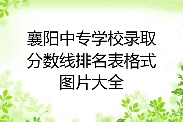 襄阳中专学校录取分数线排名表格式图片大全