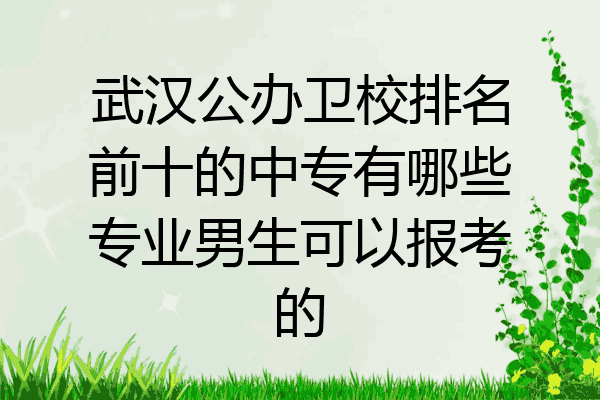 武汉公办卫校排名前十的中专有哪些专业男生可以报考的