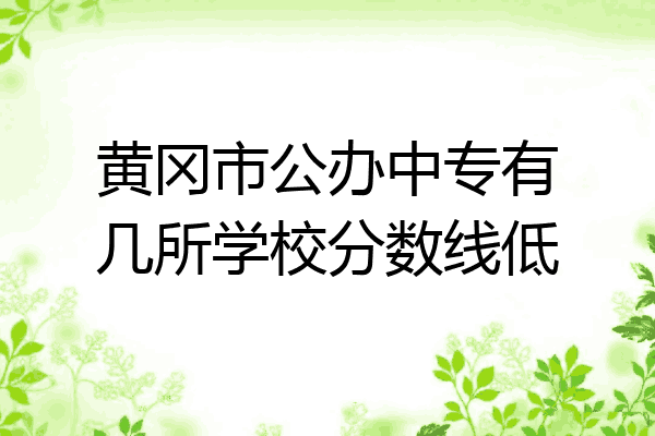 黄冈市公办中专有几所学校分数线低