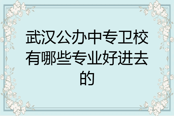 武汉公办中专卫校有哪些专业好进去的