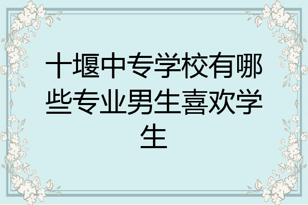 十堰中专学校有哪些专业男生喜欢学生