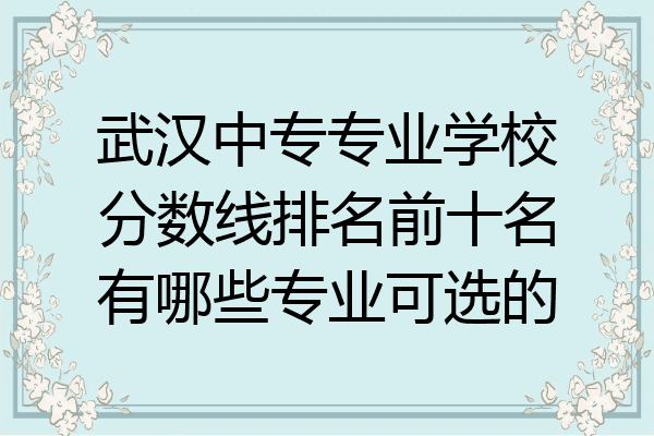 武汉中专专业学校分数线排名前十名有哪些专业可选的