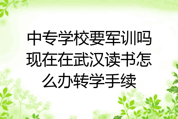 中专学校要军训吗现在在武汉读书怎么办转学手续