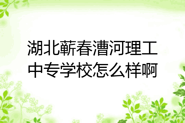 湖北蕲春漕河理工中专学校怎么样啊