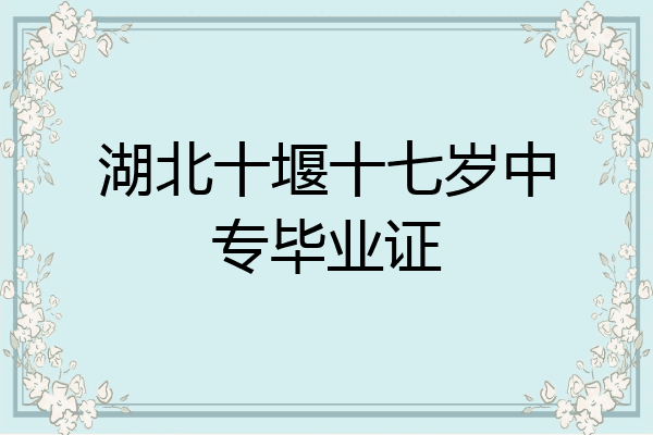 湖北十堰十七岁中专毕业证