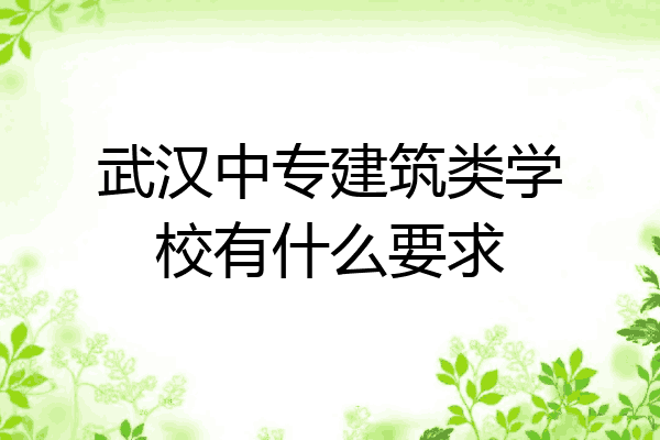 武汉中专建筑类学校有什么要求