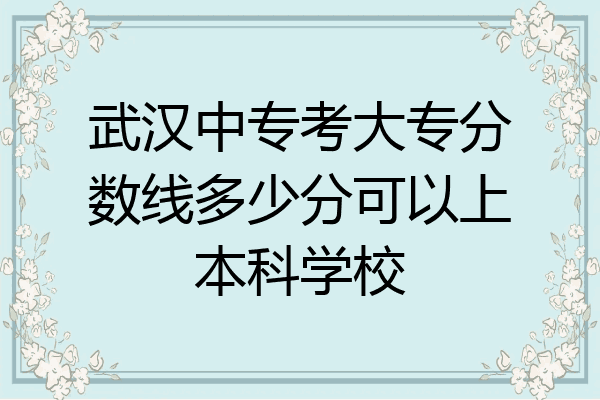 武汉中专考大专分数线多少分可以上本科学校
