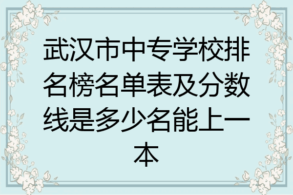 武汉市中专学校排名榜名单表及分数线是多少名能上一本