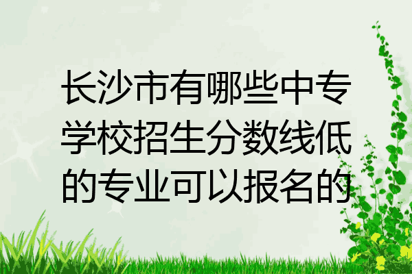 长沙市有哪些中专学校招生分数线低的专业可以报名的