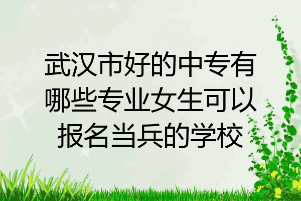 武汉市好的中专有哪些专业女生可以报名当兵的学校