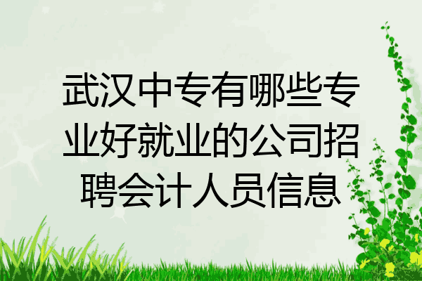 武汉中专有哪些专业好就业的公司招聘会计人员信息
