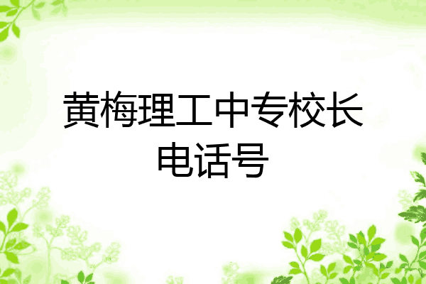 黄梅理工中专校长电话号