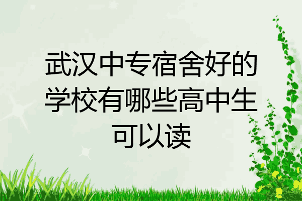 武汉中专宿舍好的学校有哪些高中生可以读