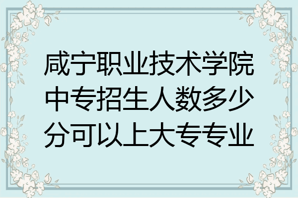 咸宁职业技术学院中专招生人数多少分可以上大专专业