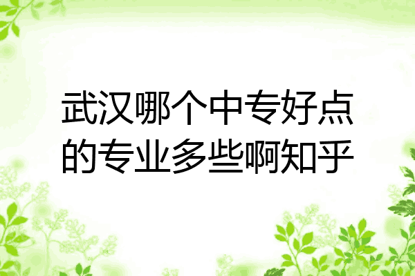 武汉哪个中专好点的专业多些啊知乎