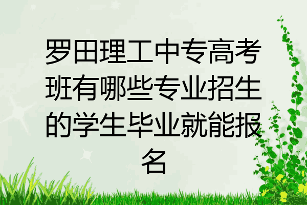 罗田理工中专高考班有哪些专业招生的学生毕业就能报名