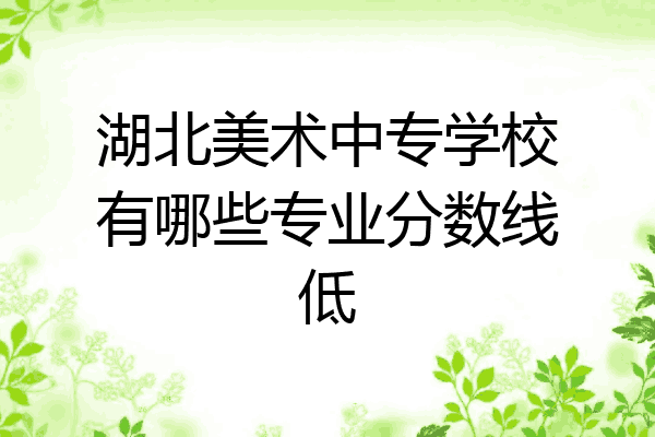 湖北美术中专学校有哪些专业分数线低