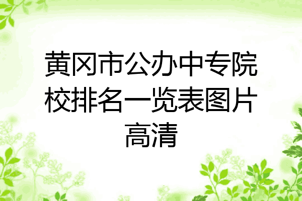 黄冈市公办中专院校排名一览表图片高清