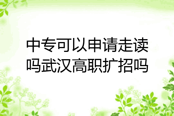 中专可以申请走读吗武汉高职扩招吗