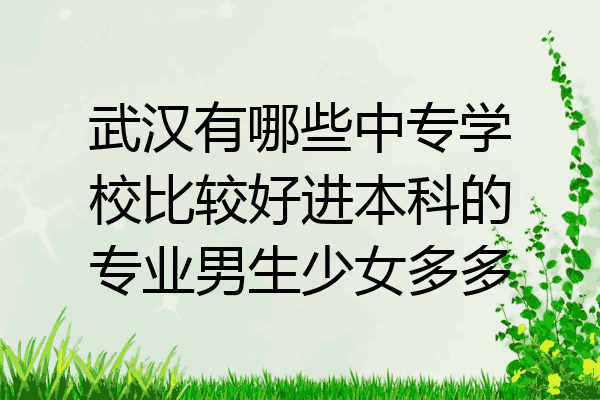 武汉有哪些中专学校比较好进本科的专业男生少女多多