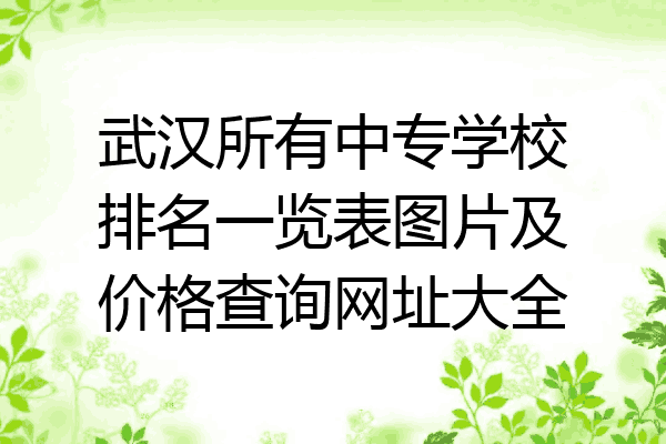 武汉所有中专学校排名一览表图片及价格查询网址大全