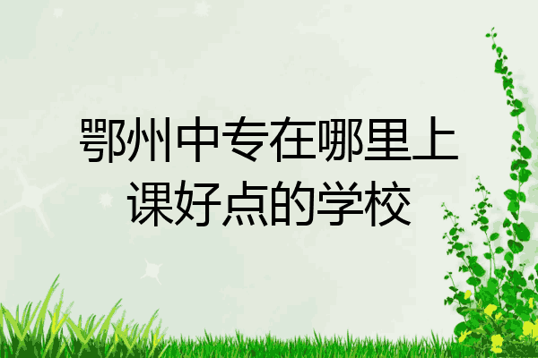 鄂州中专在哪里上课好点的学校