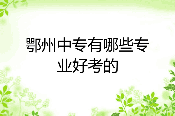 鄂州中专有哪些专业好考的