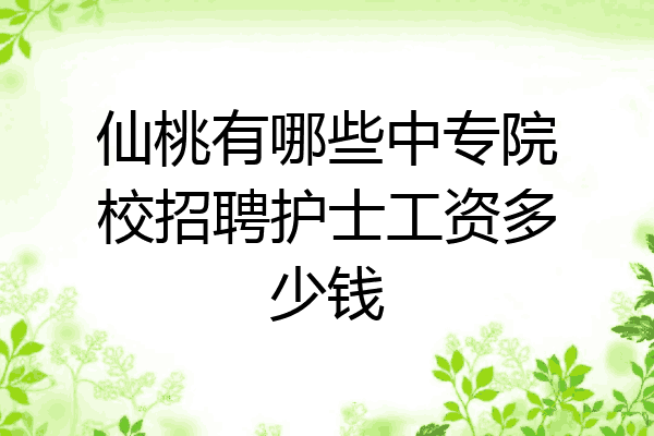 仙桃有哪些中专院校招聘护士工资多少钱