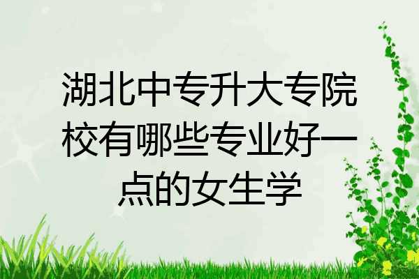 湖北中专升大专院校有哪些专业好一点的女生学