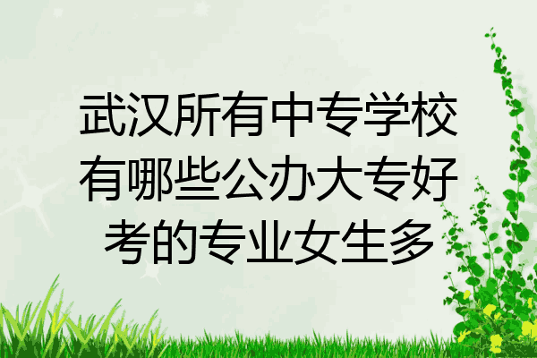 武汉所有中专学校有哪些公办大专好考的专业女生多