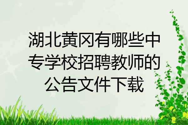湖北黄冈有哪些中专学校招聘教师的公告文件下载