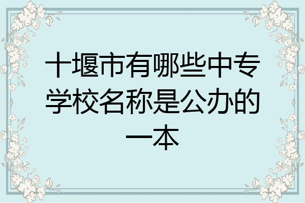 十堰市有哪些中专学校名称是公办的一本